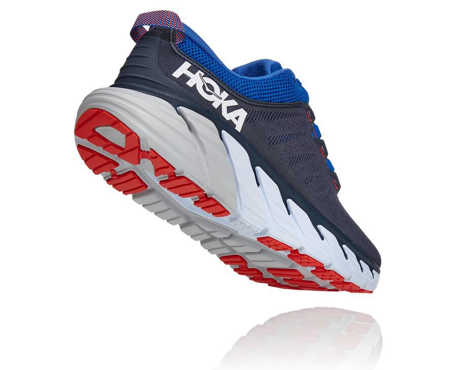 Hoka Australia One One Gaviota 3 - Mens Running Shoes Black/Blue - XBVUC-8921